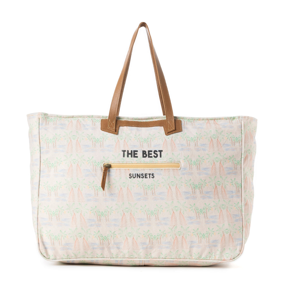 Bali Breeze Weekender Bag in Saddle Off-White