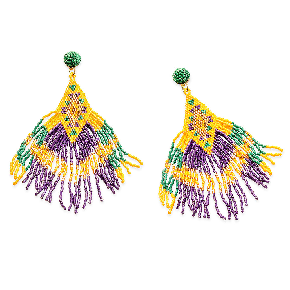 Desert Iris Dance Beaded Earrings