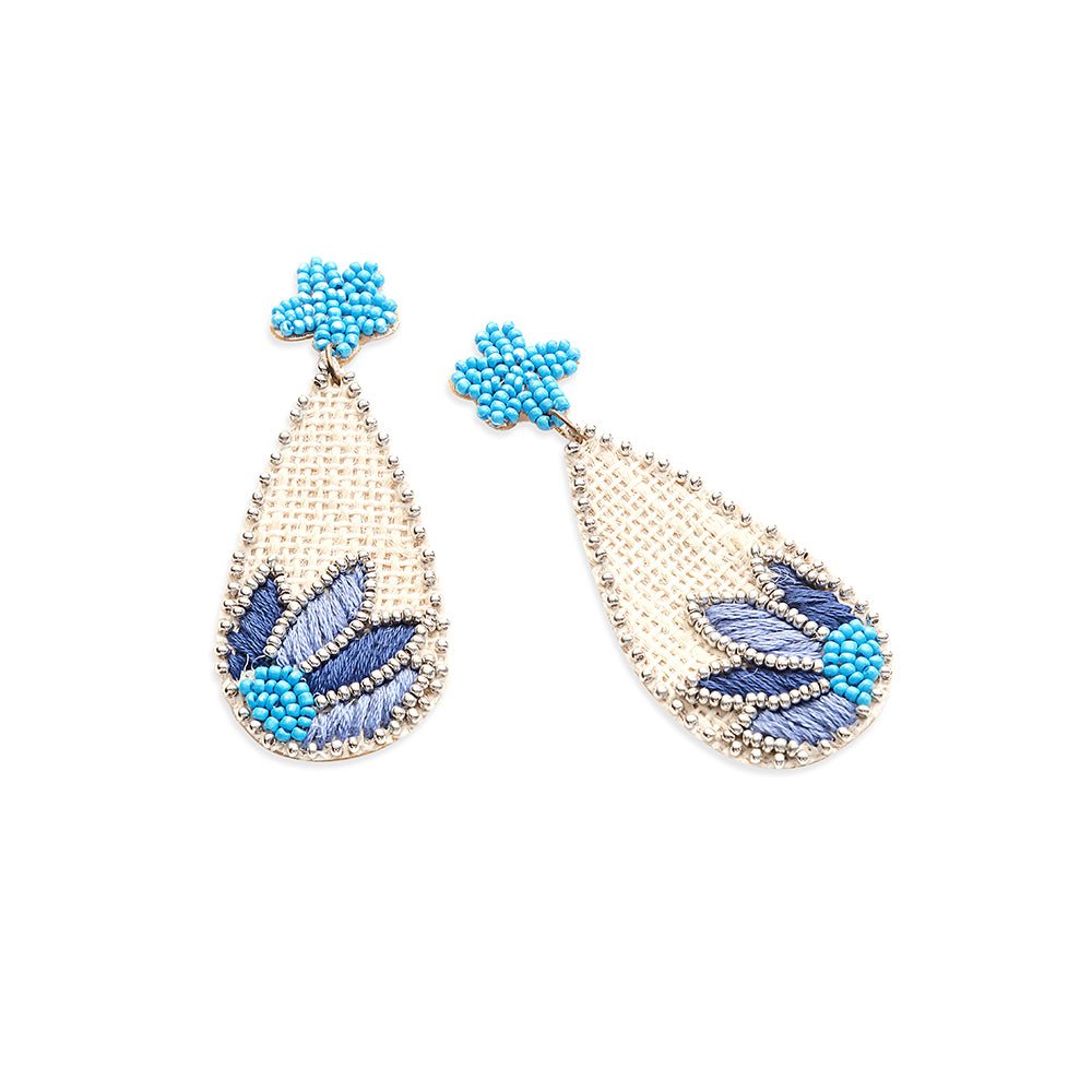 Desert Bluebells Beaded Earrings