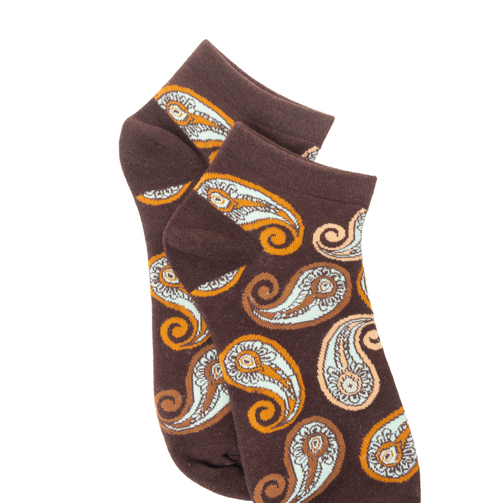 Sunshine Swirl Suzie Ankle Socks In Brown