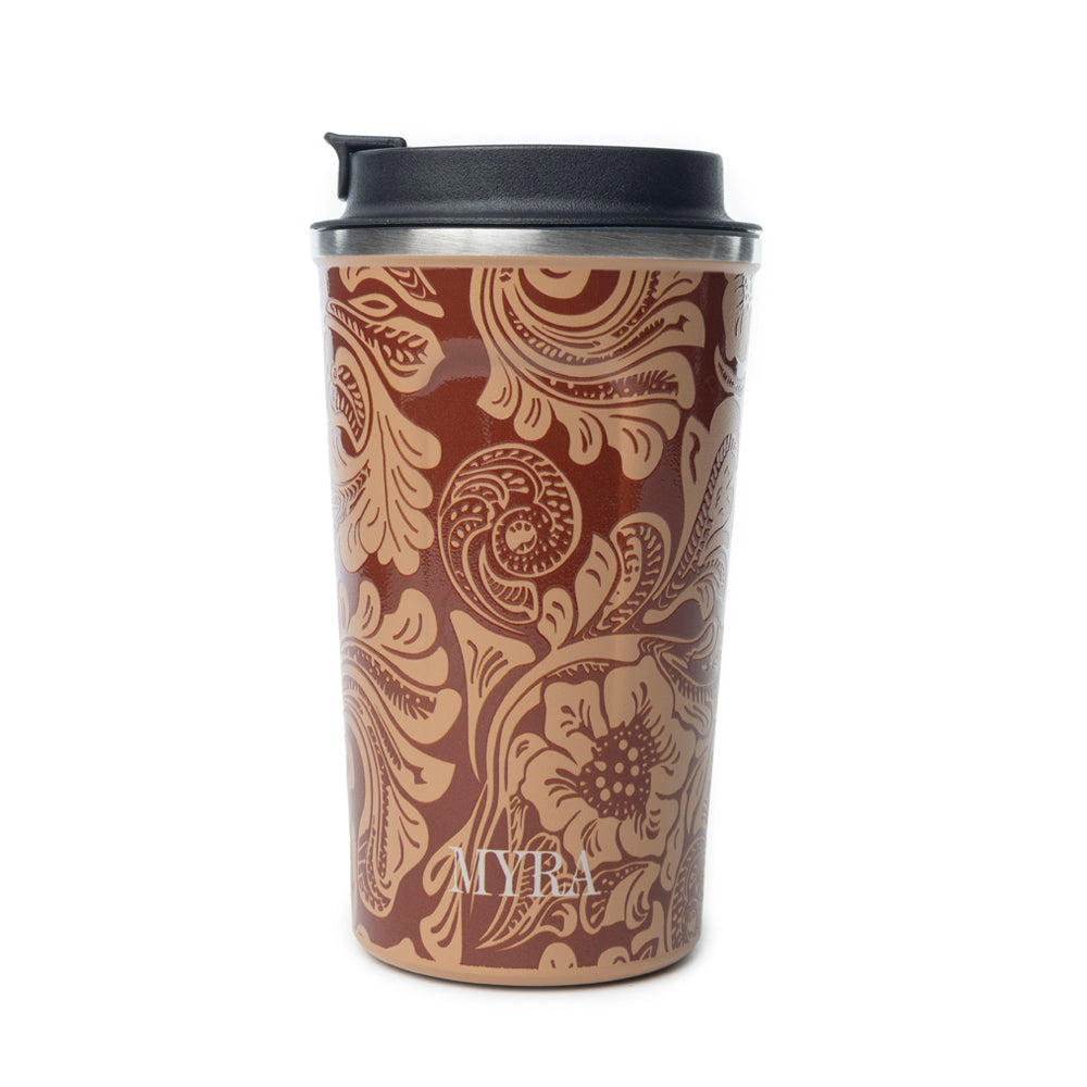 Western Trail Brew Stainless Steel Mug in Brown Baroque