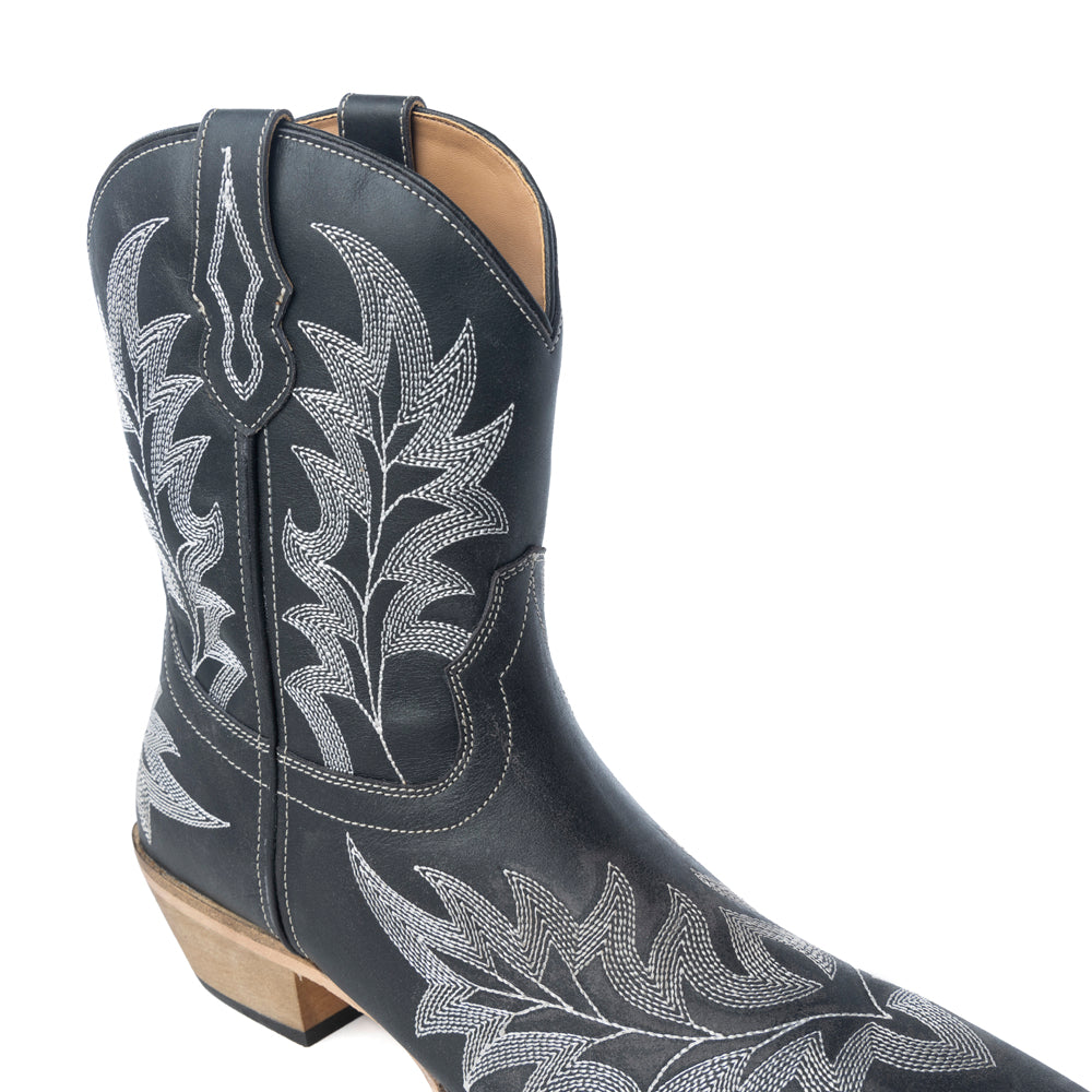 Desert Pearl Ankle Boots in Coal Black