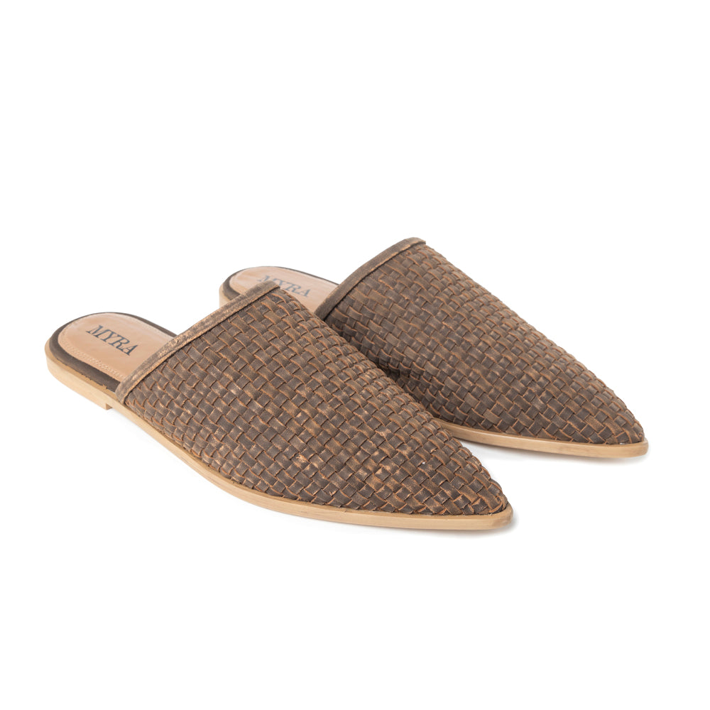 Spurloom Braided Sandals in Espresso Brown