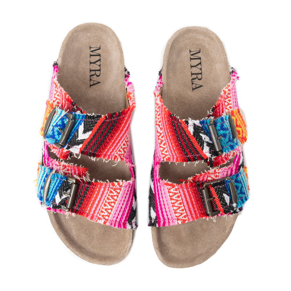 Ridge Denim Sandals in Multicolor
