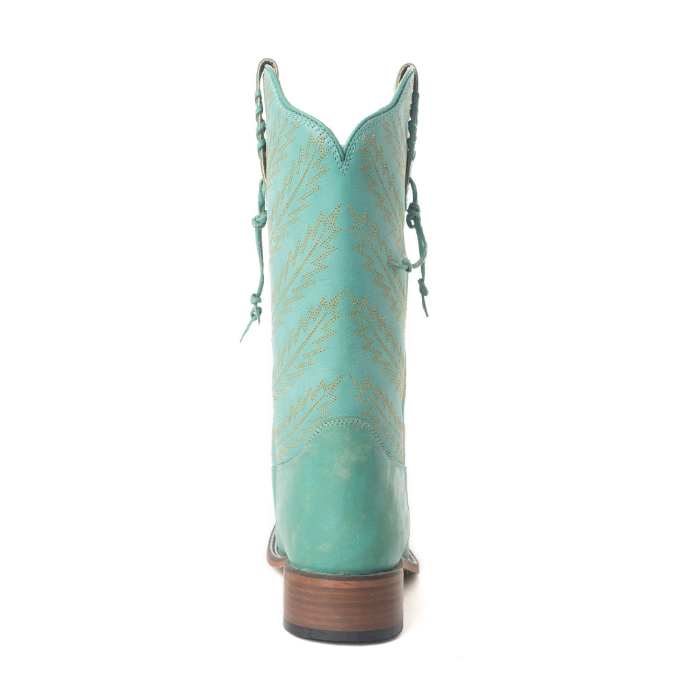 Bluebonnet Embroidered Western Leather Boots in Teal