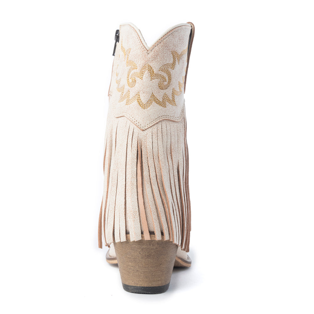 Desert Angel Fringe Booties in White
