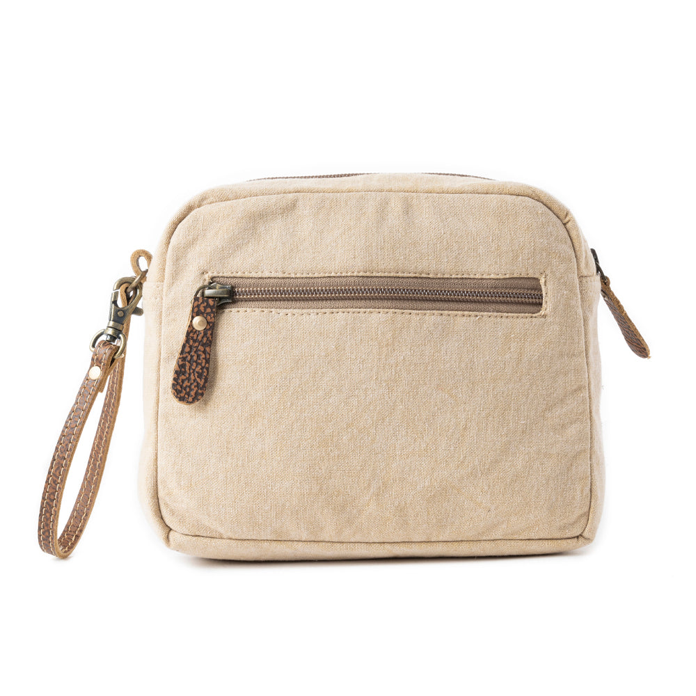 Azure Dune Canvas Pouch in Vintage Beige