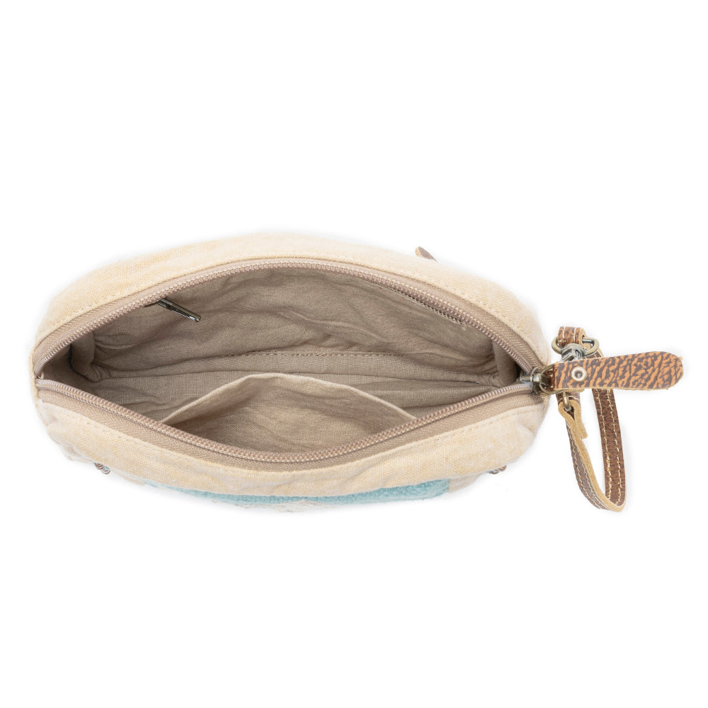 Azure Dune Canvas Pouch in Vintage Beige