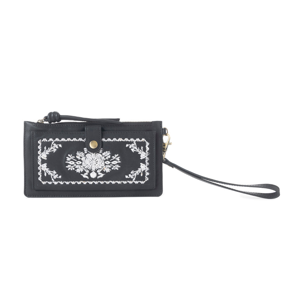 Azure Mesa Leather Wallet in Black