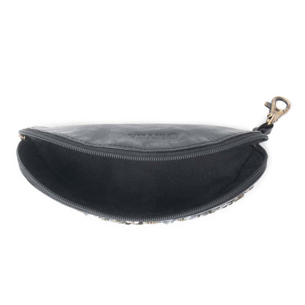 Myra Eclipse Charm Leather Sunglass Case in Midnight Black