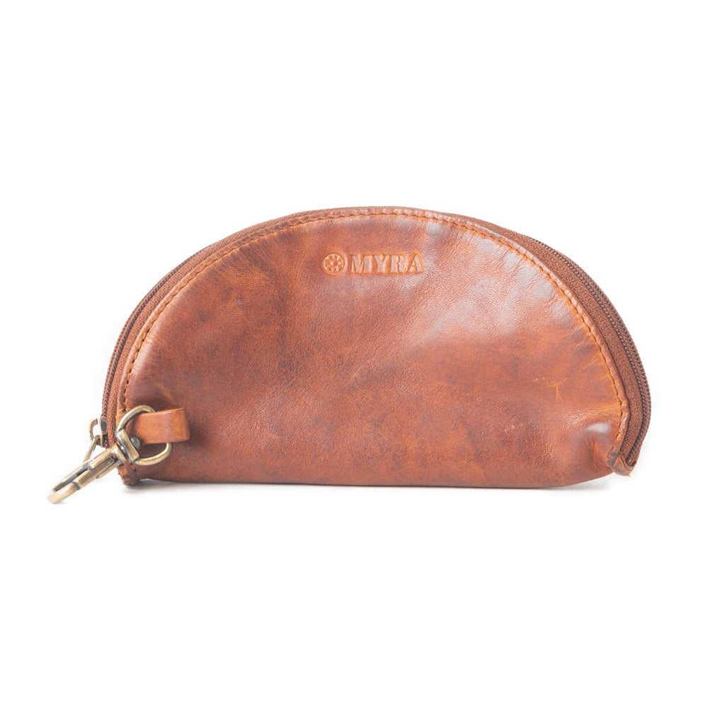 Myra Eclipse Charm Leather Sunglass Case in Brown