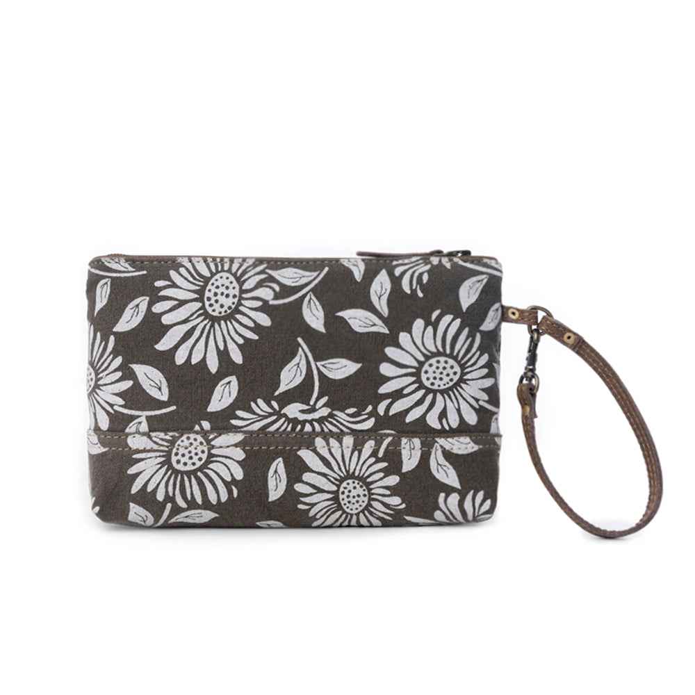 Myra Sunflower Pouch with sunflower print for everyday use