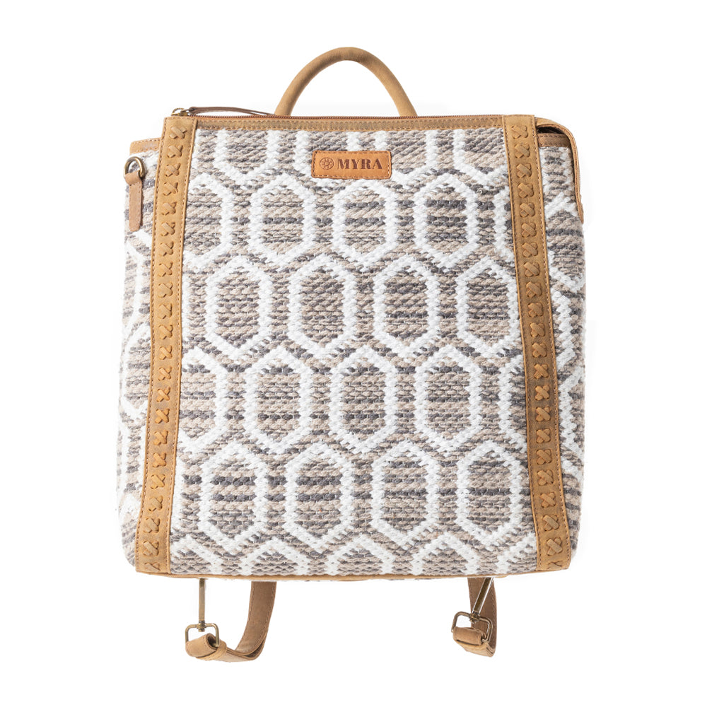 Suzanna Grove Rug Leather Backpack in Sandy White