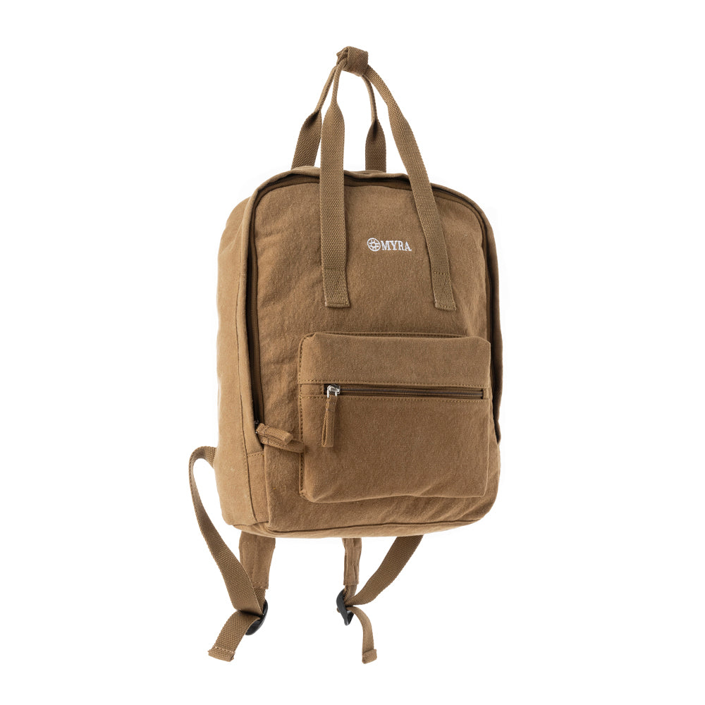 Pioneer Trek Canvas Backpack Bag in Rust Tan