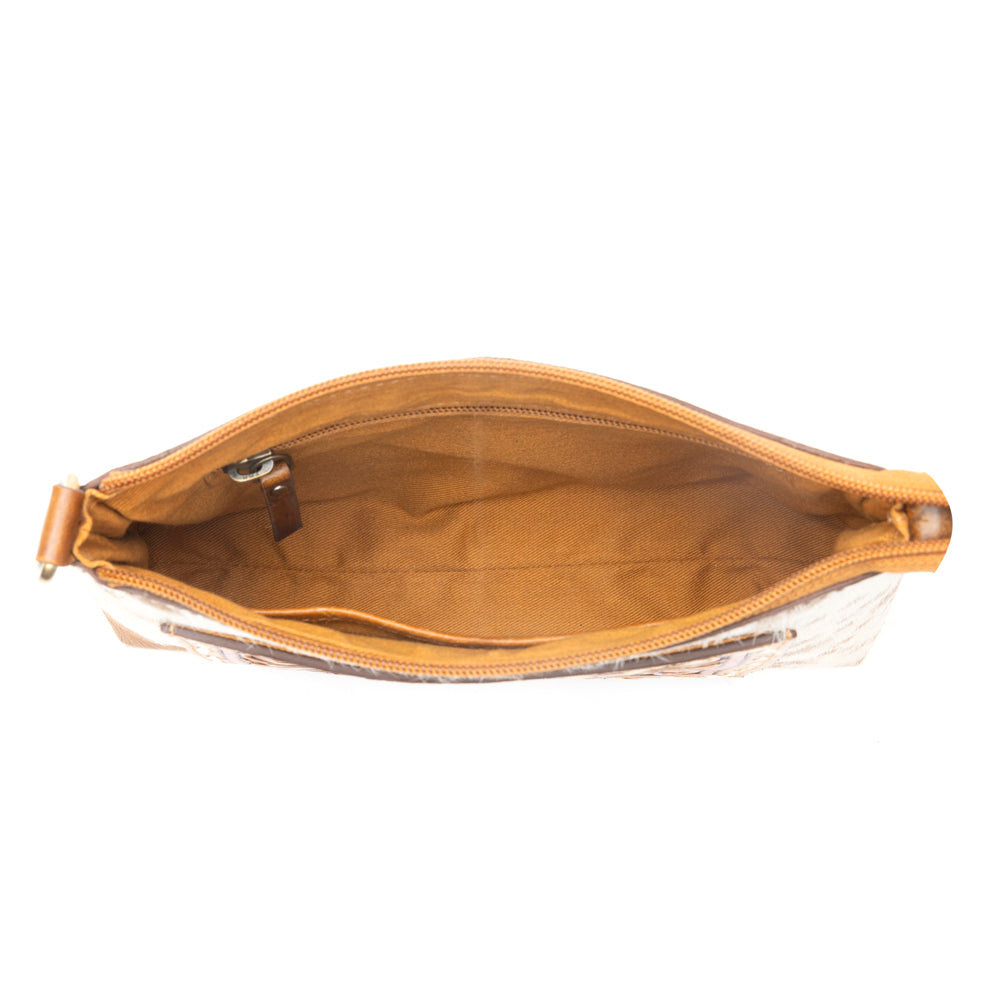 Santa Fe Bloom Handtooled Bag in Rustic Hide & Ivory