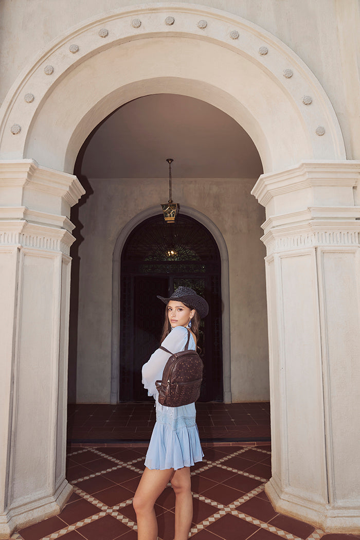 Midnight Rodeo Leather Backpack in Espresso Brown