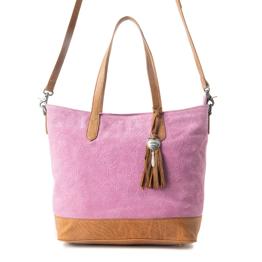 Amber Dune Leather Bag in Pink