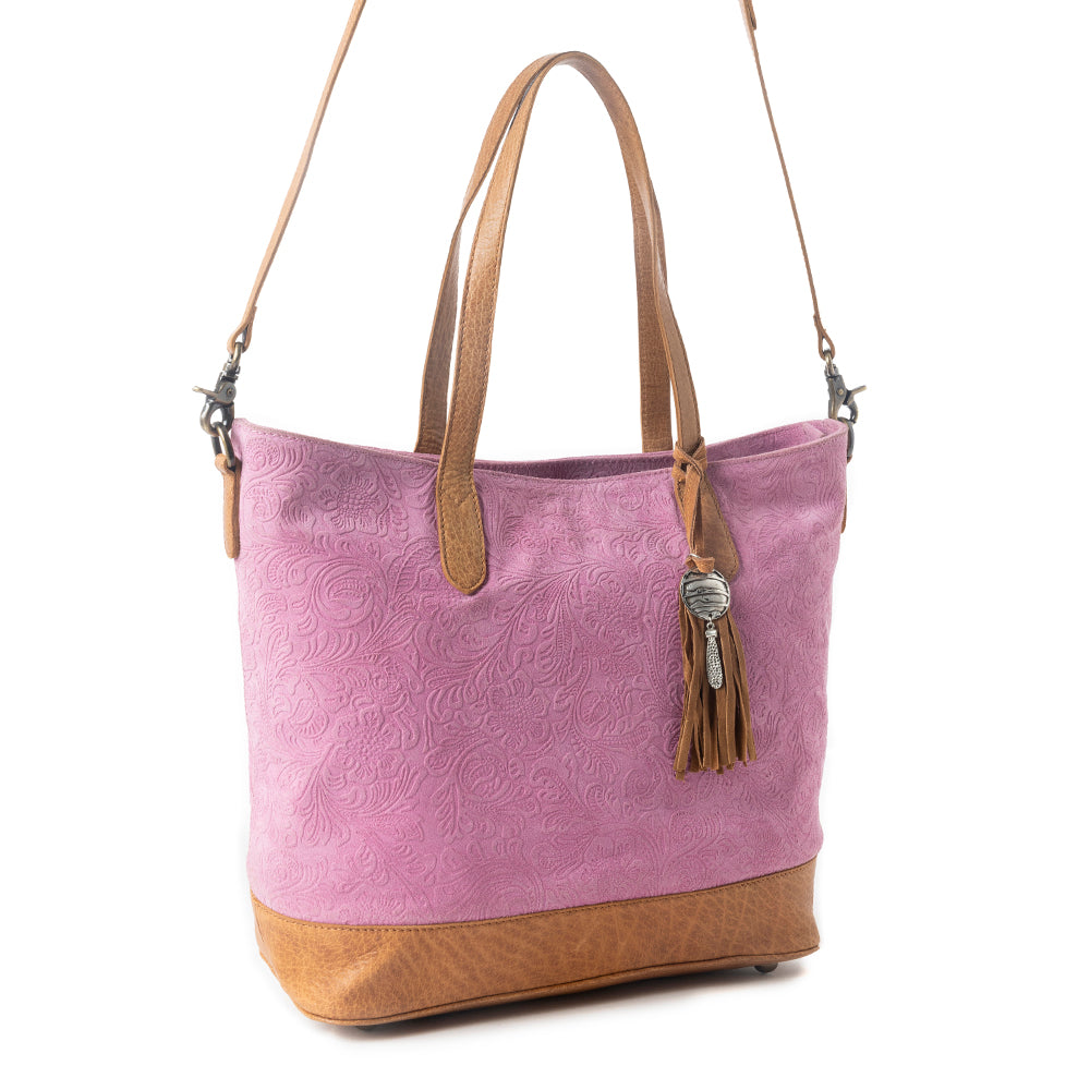 Amber Dune Leather Bag in Pink