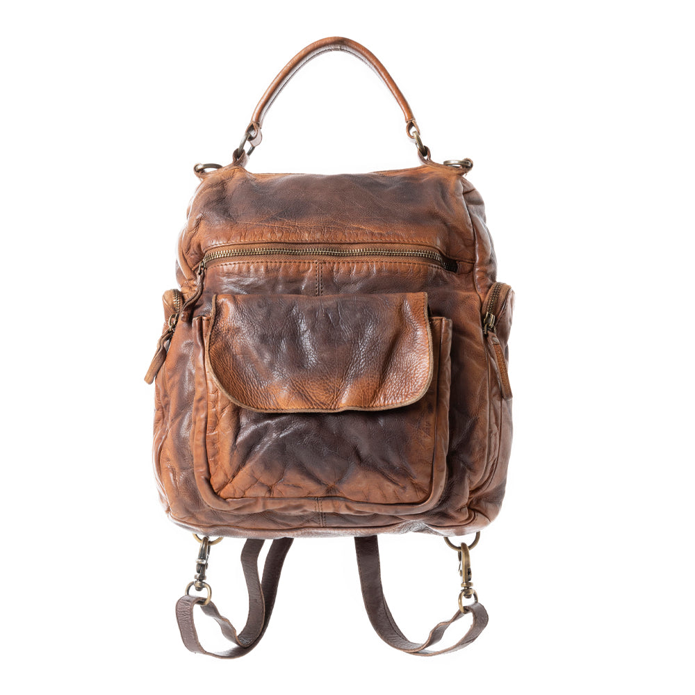 Sheriff’s Dusk Leather Backpack in Smoky Brown