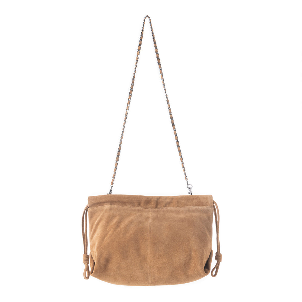 Wanderlust Suede Shoulder Bag in Brown