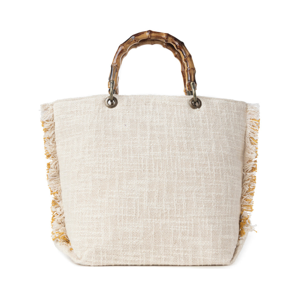 Myra Sunset Creek Embroidered Small Bag in Coastal White
