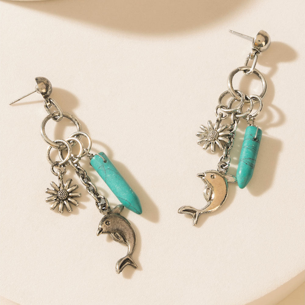 Laguna Luna Earrings in Cyan Silver