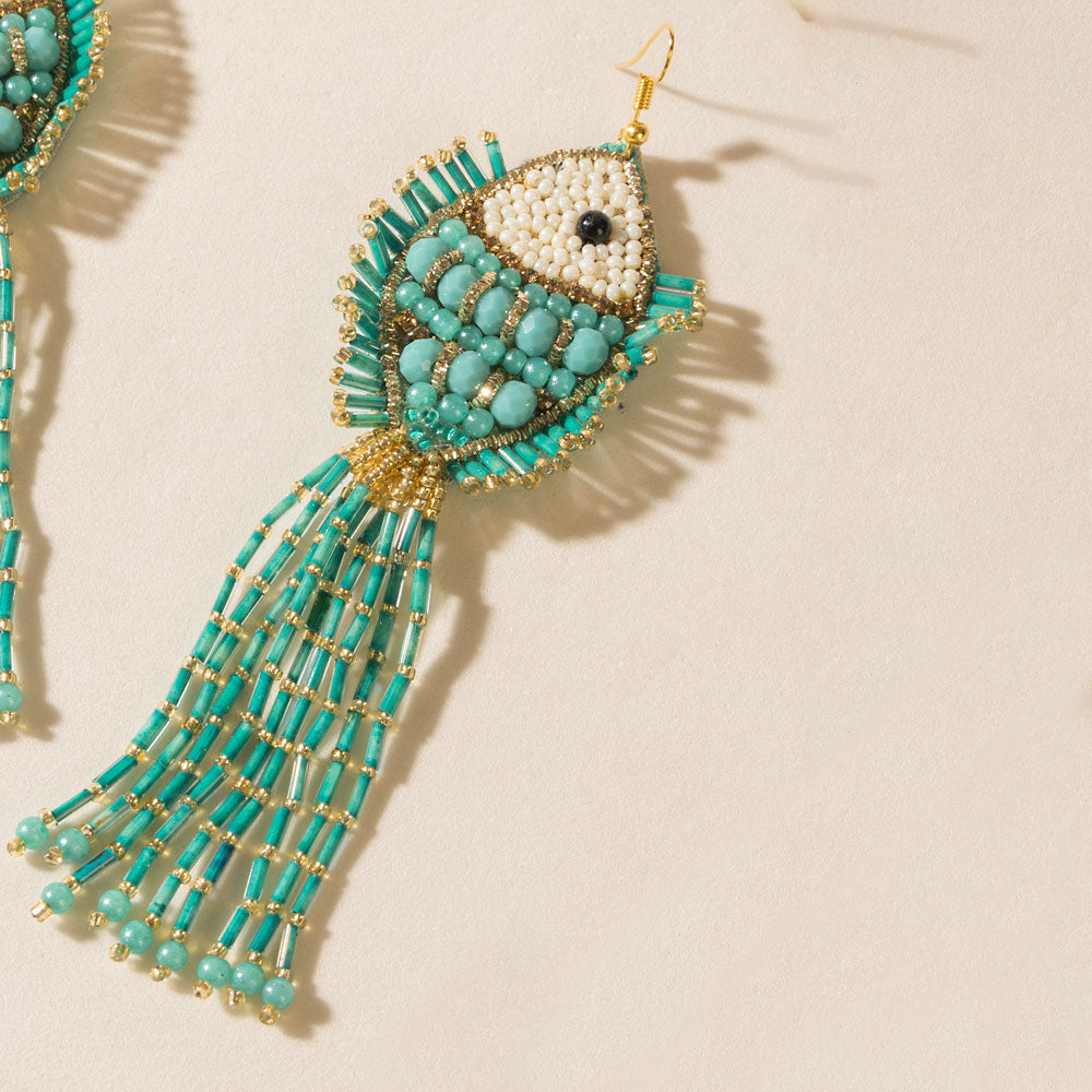 Marina Flame Earrings in Tuscon Teal