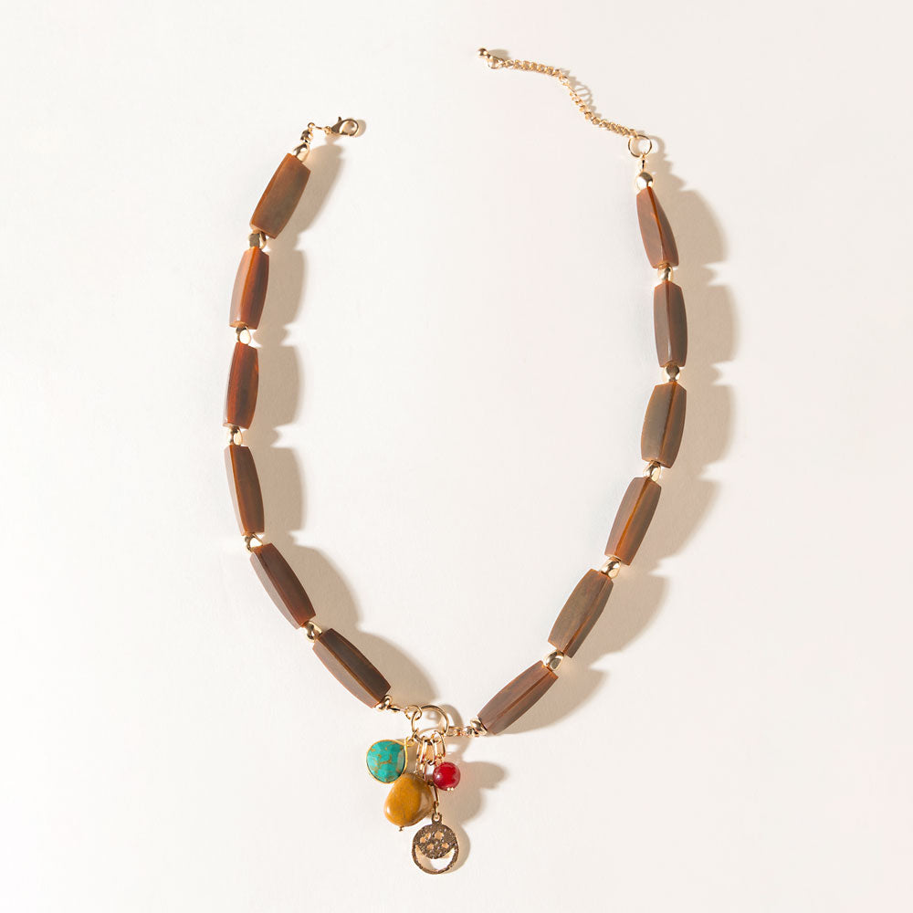 The Elowen Necklace in Cedar Brown