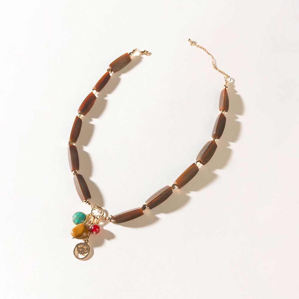 The Elowen Necklace in Cedar Brown