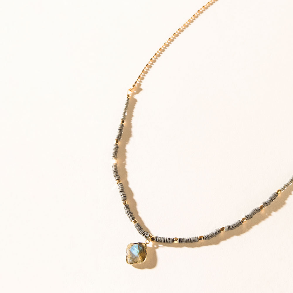 Odessa Stone Necklace in Shadow Quartz