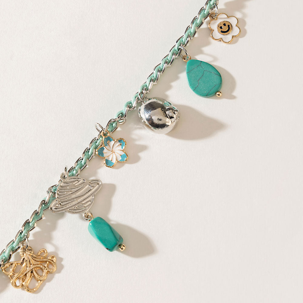 Seaside Relic Bag Charm in Lagoon Blue