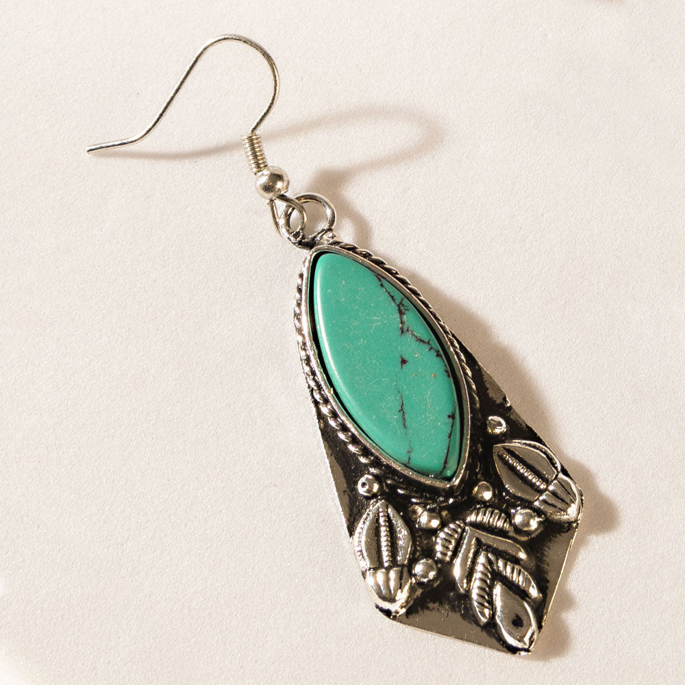 Myra Prairie Armor Earrings in Saddle Teal