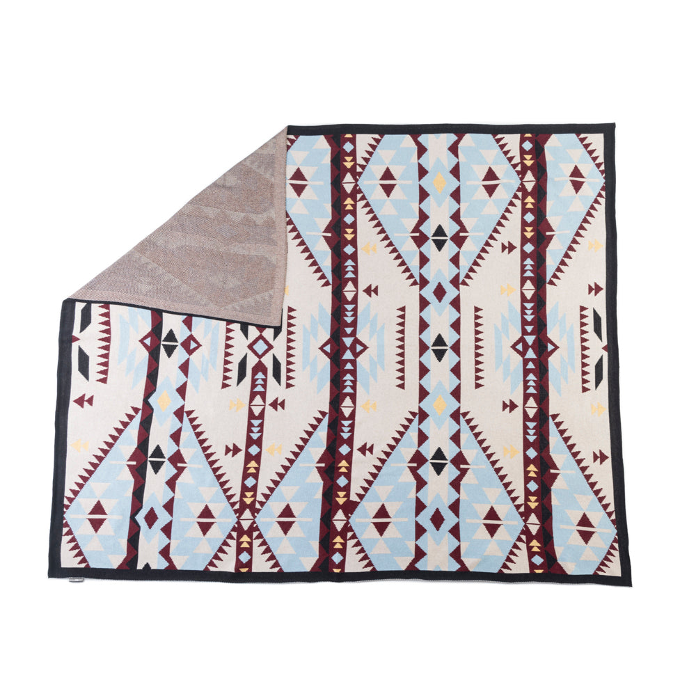 Santa Fe Sky Trails Cotton Throw in Cloud Blue