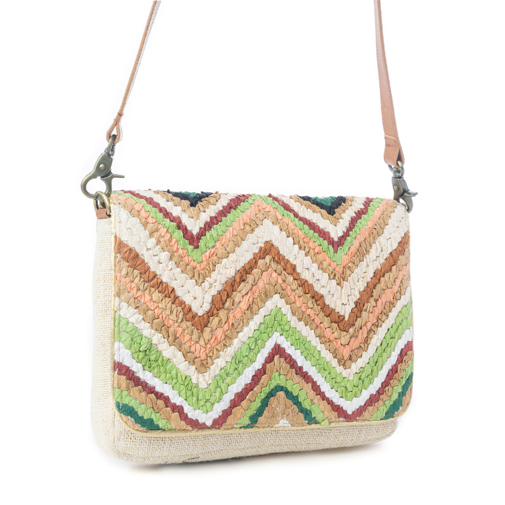 Myra Chevron Valley Crossbody Bag in Spring Glow