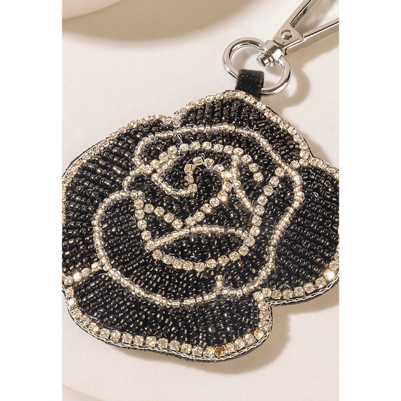 Myra Rebel Rose Keychain in Midnight Noir