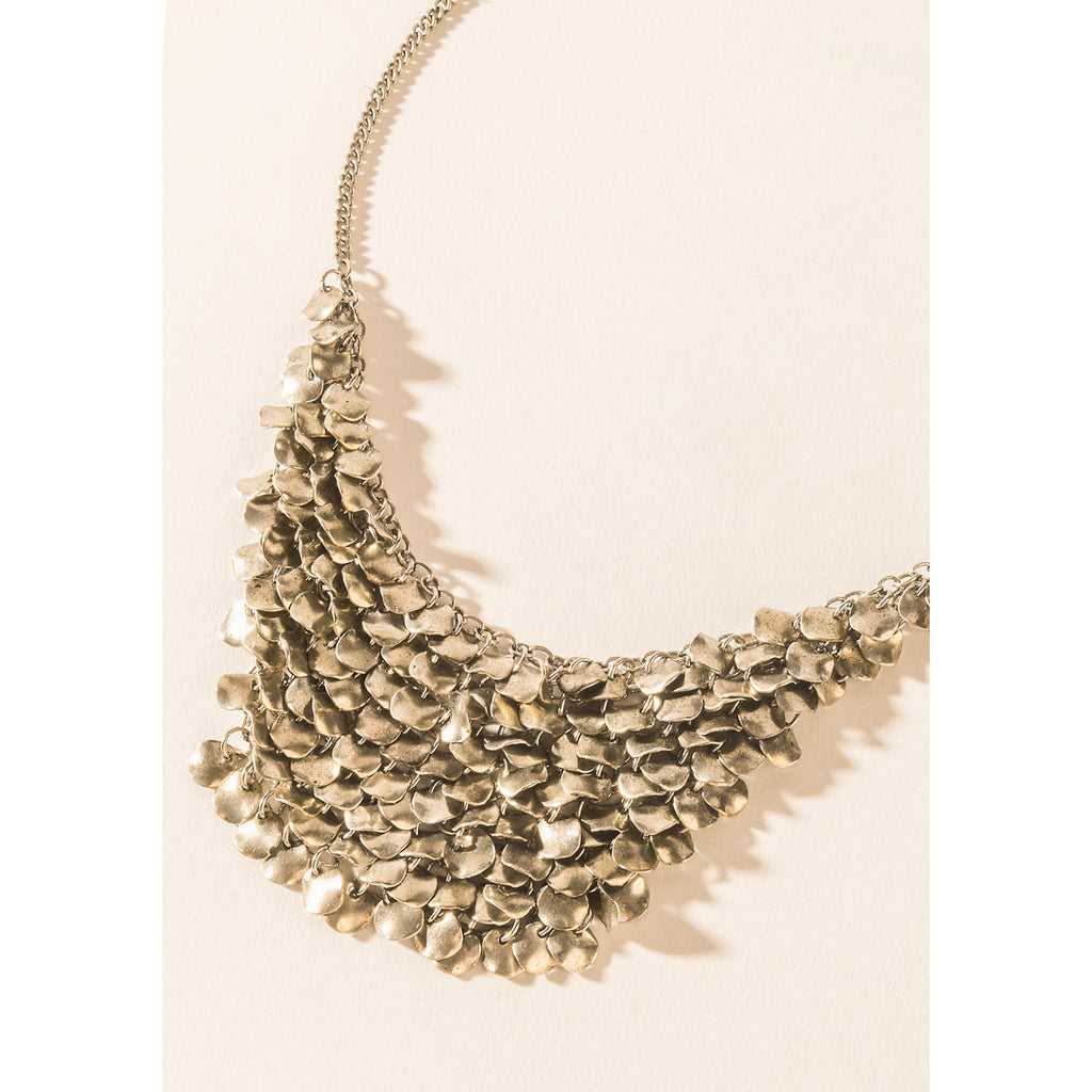 Myra Midnight Magnolia Necklace in Storm Silver
