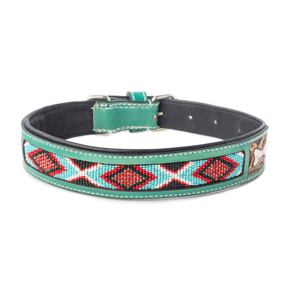 Santa Fe Bone Beaded Collar in Brown