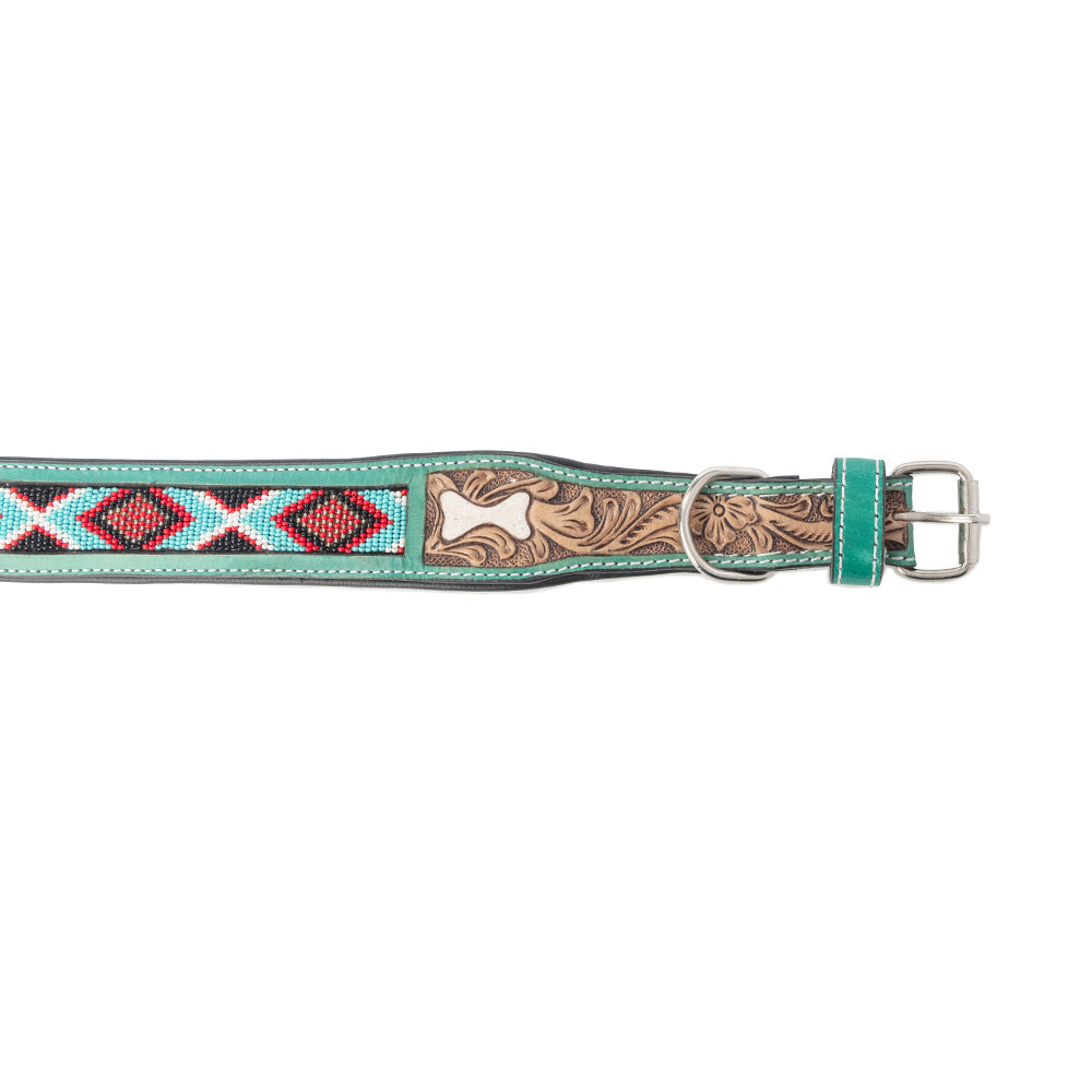 Santa Fe Bone Beaded Collar in Brown