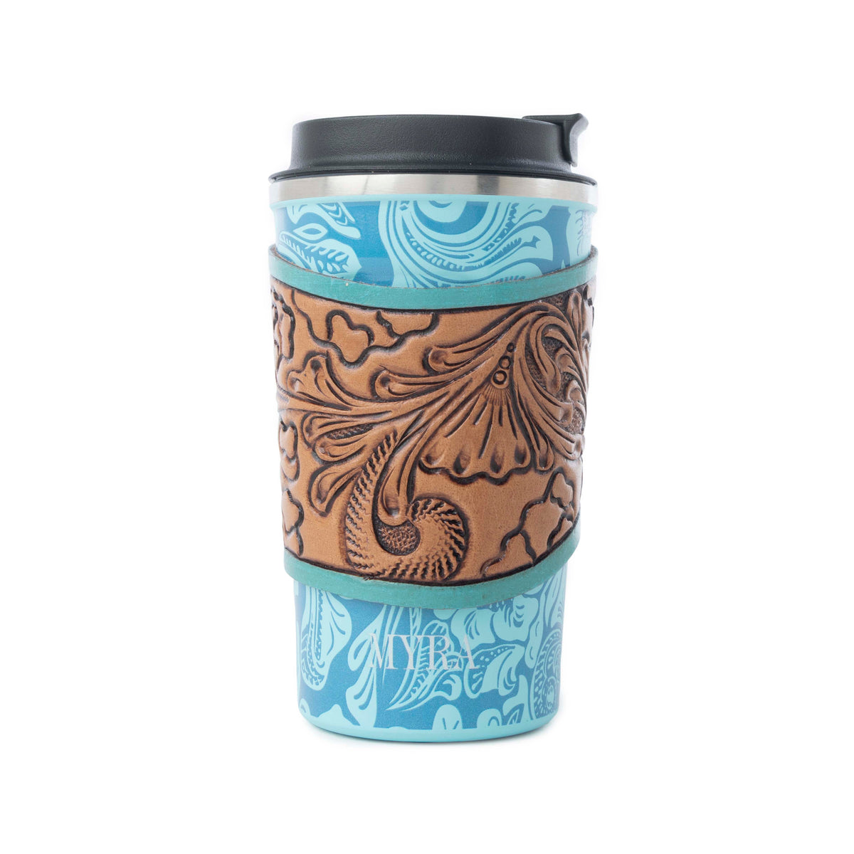 Western Trail Brew Stainless Steel Mug in Turquoise