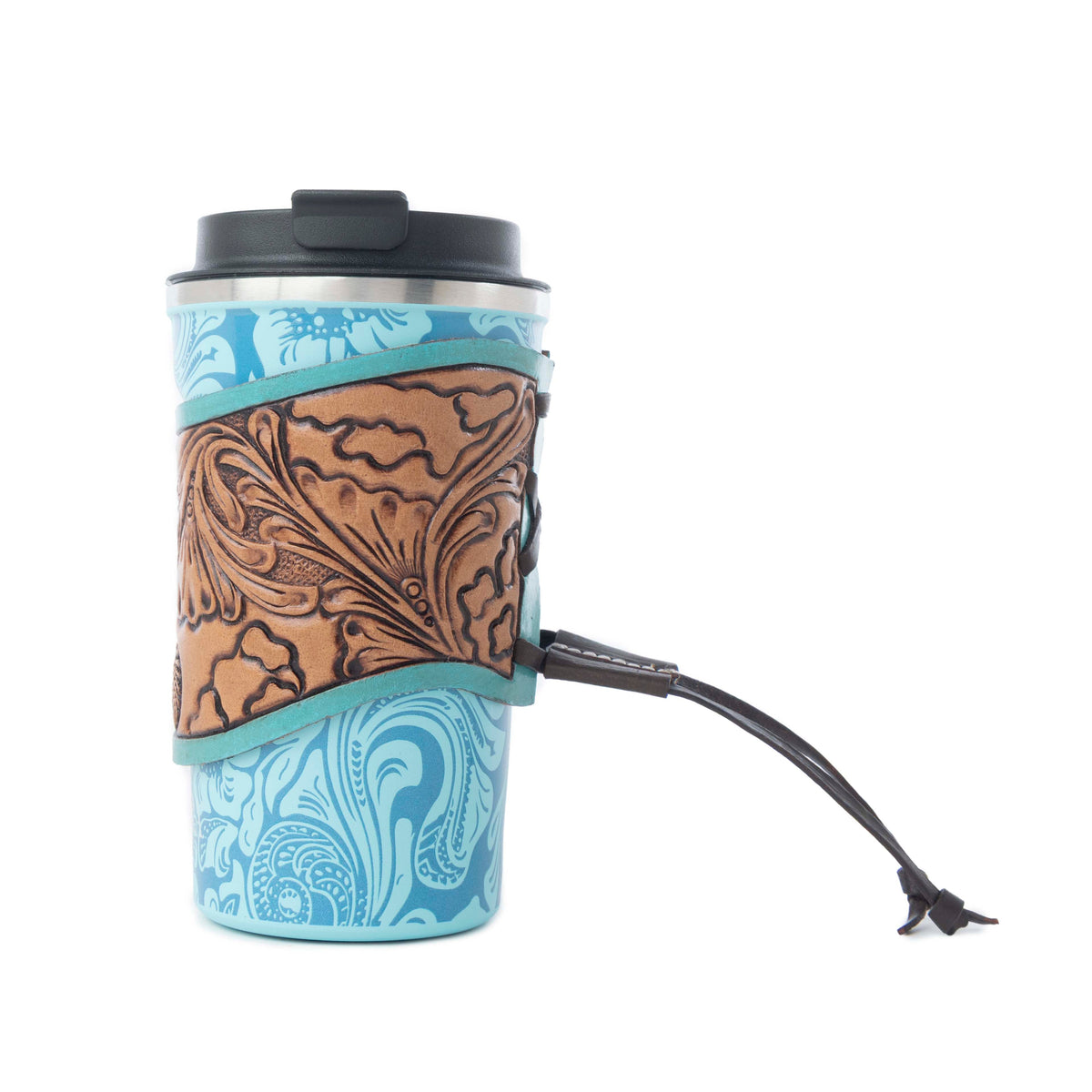 Western Trail Brew Stainless Steel Mug in Turquoise