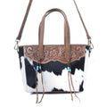 Myra Saddle Crestfall Handtooled Bag in Cowhide Frost