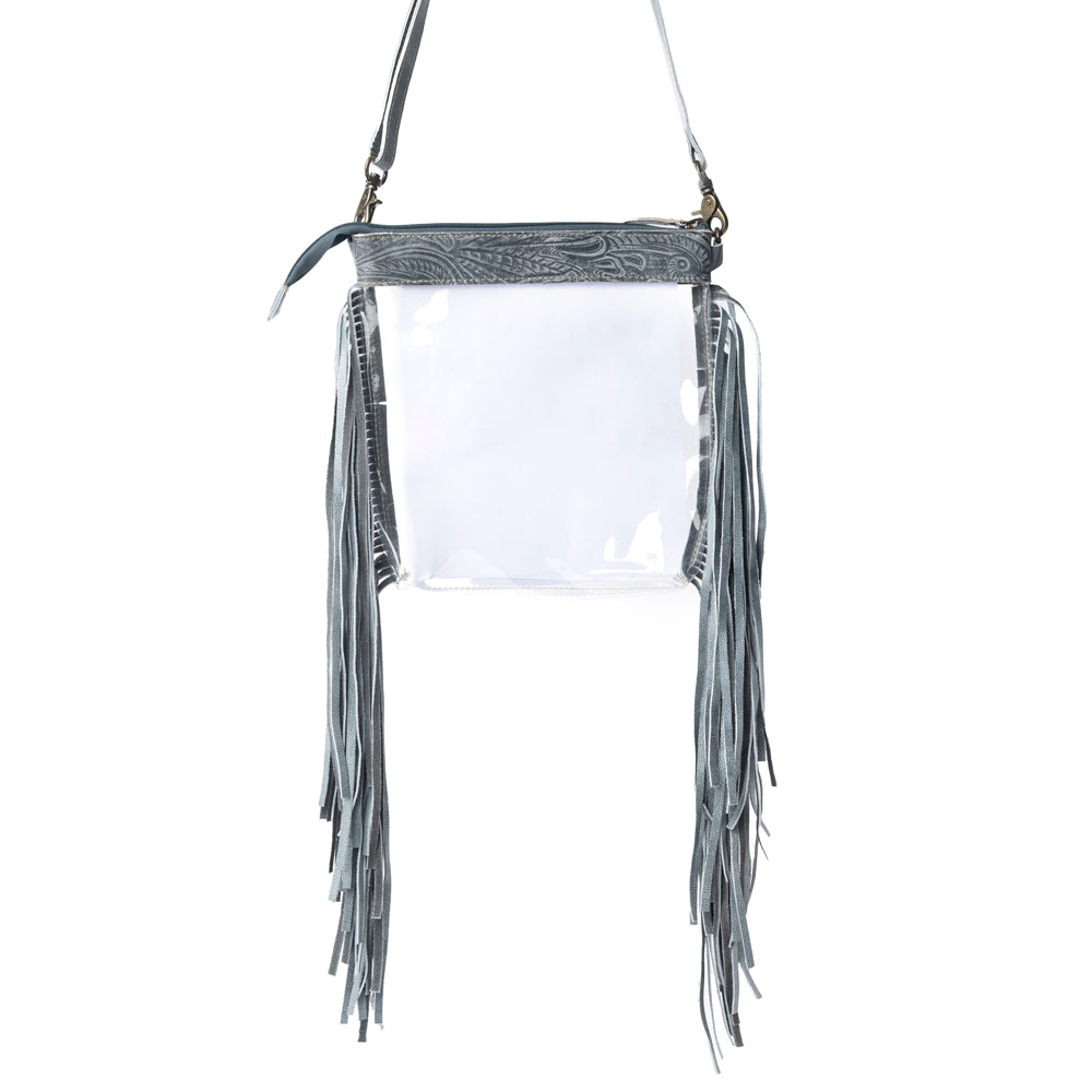 Myra Frontier Trail Clear Fringe Bag in Cactus Moss