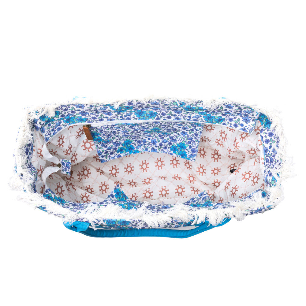 Myra Shoreline Weekender Bag with Beach Mat in Cobalt Sky