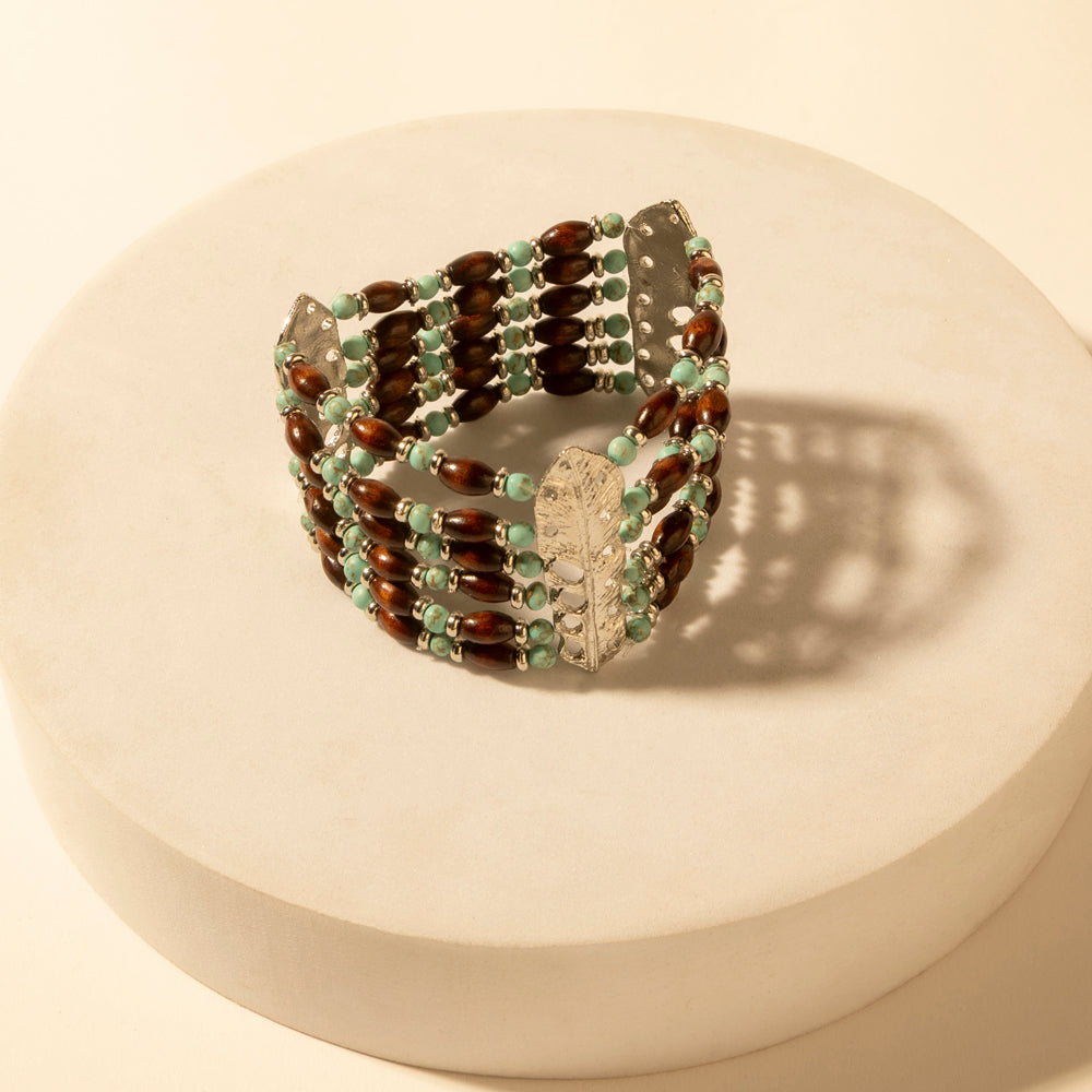 Myra Cinchstone Wrap Cuff in Dusty Turquoise
