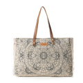 Myra Wildmandala Weekender Bag for Women in ivory with vintage print detail