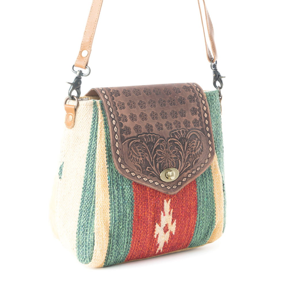 Embossed Scarlet Hand-Tooled Bag