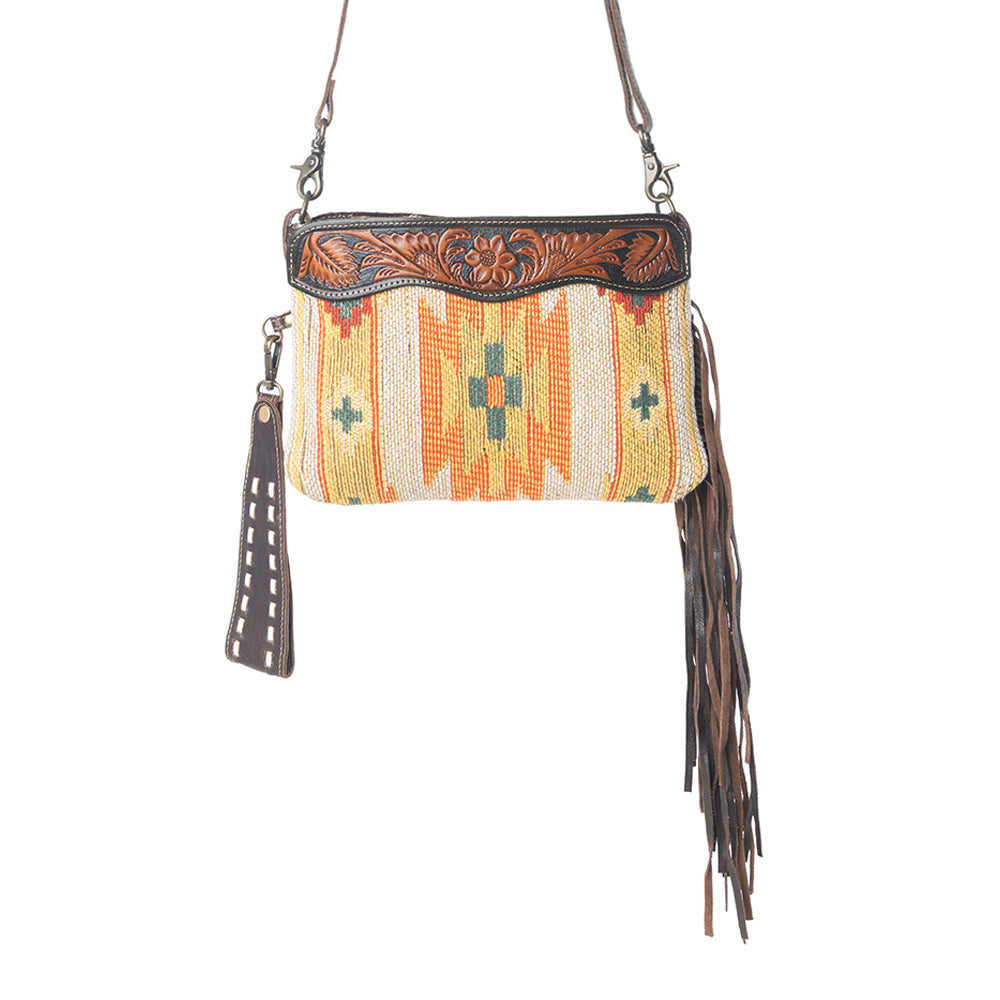 Dazzling Yellow  Hand-Tooled Bag