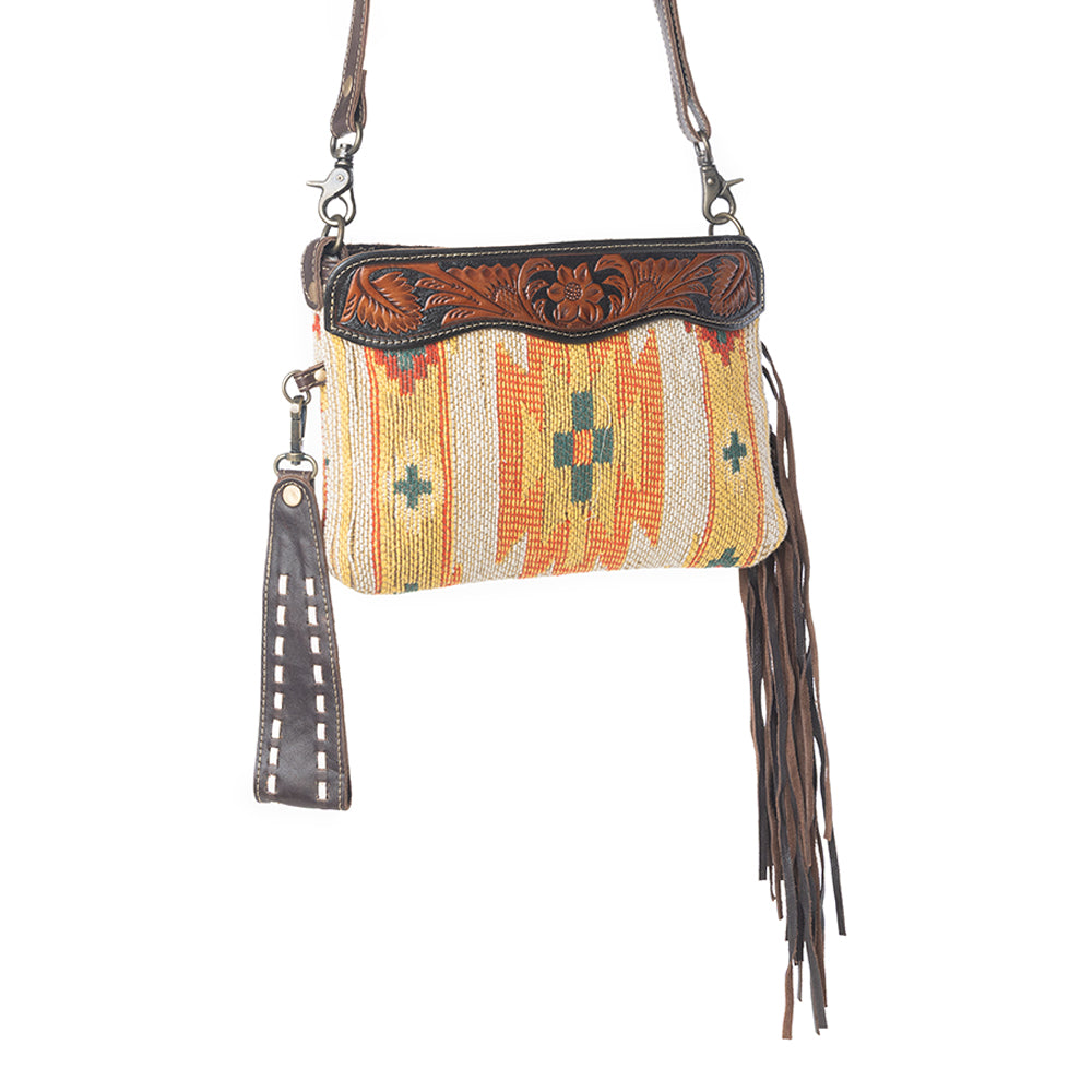 Dazzling Yellow  Hand-Tooled Bag