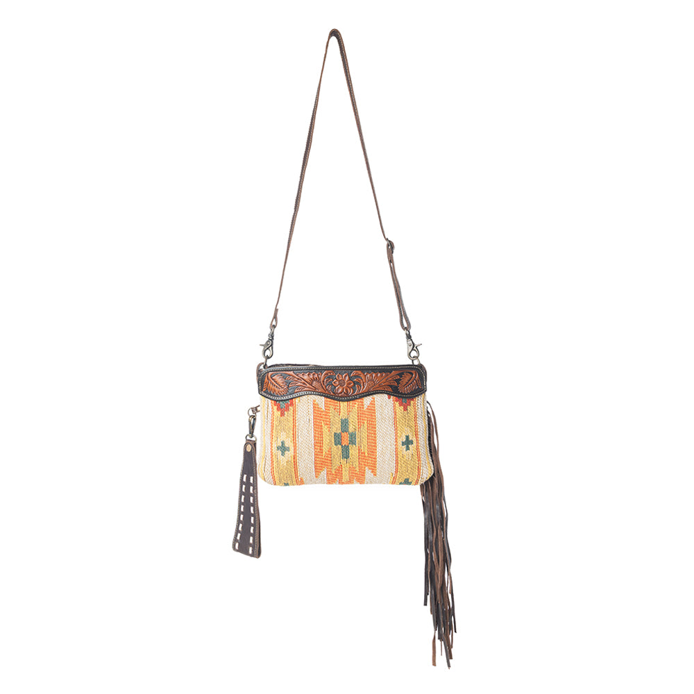 Dazzling Yellow  Hand-Tooled Bag
