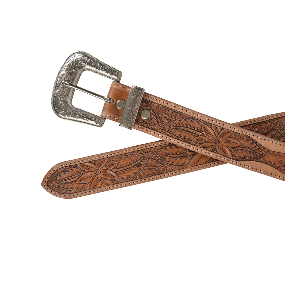 Birch Hand-Tooled Leather Women's Belt